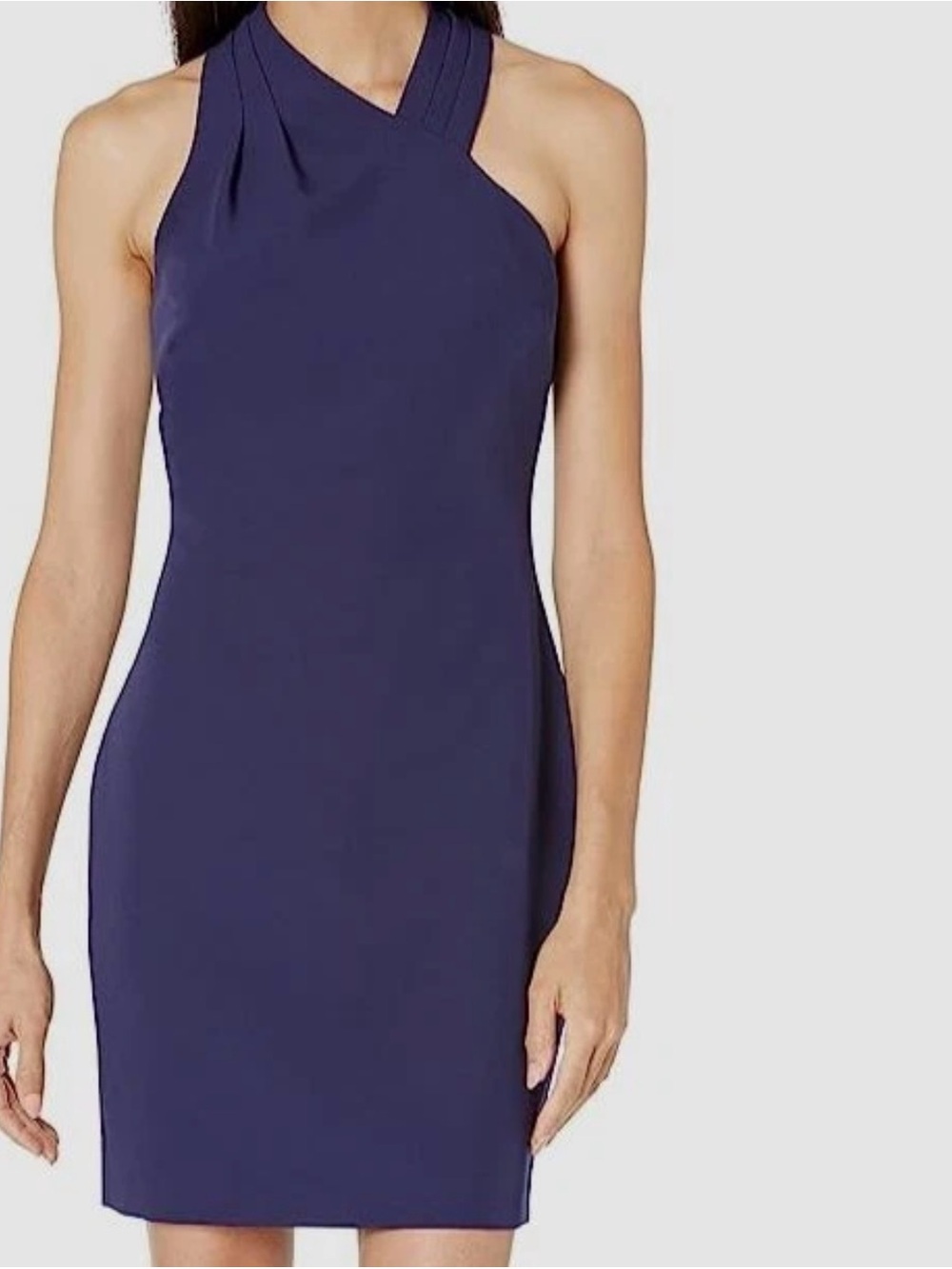 Milly Women's Blue Ellia Cady Halter Mini Dress Size 4 Lined Sleeveless $325